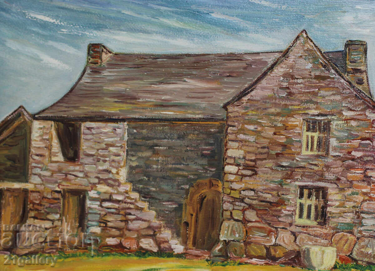 Delivery of Oil painting, old house - landscape 1998. Delivery of Oil painting, old house - landscape 1998.