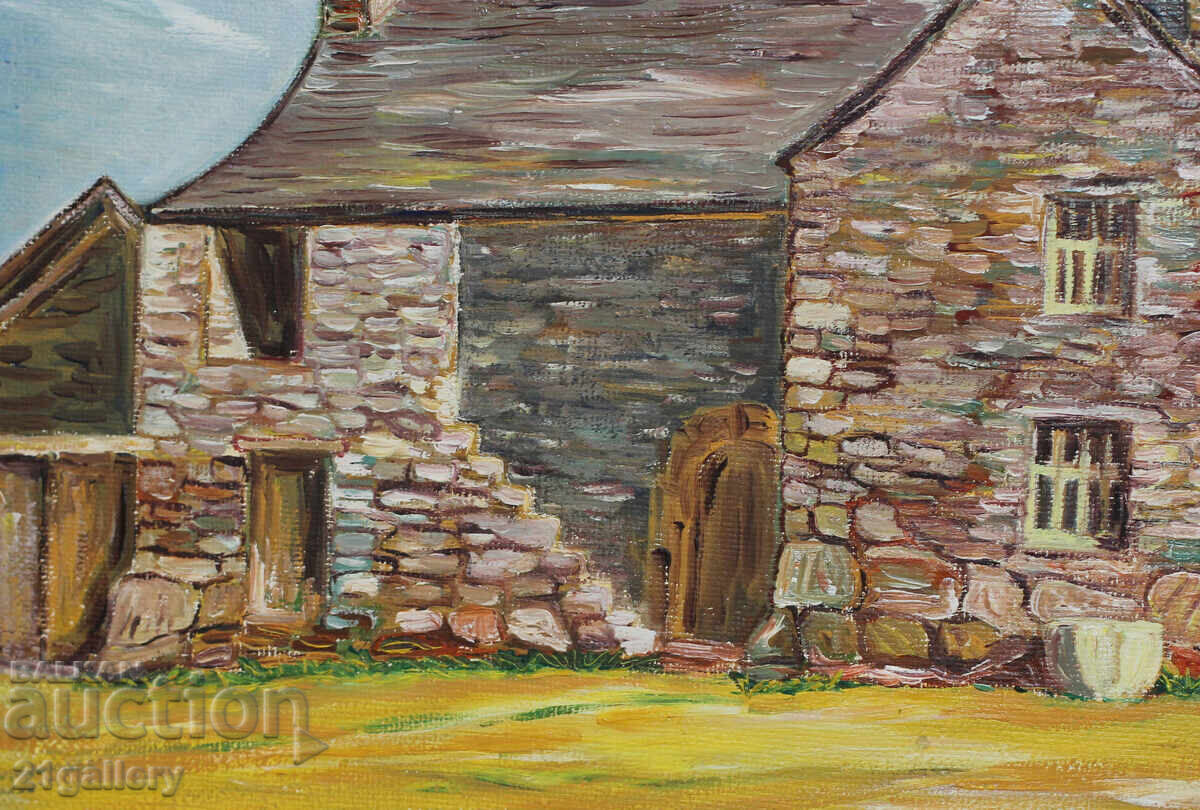Oil painting, old house - landscape 1998. - 5 Oil painting, old house - landscape 1998. - 5