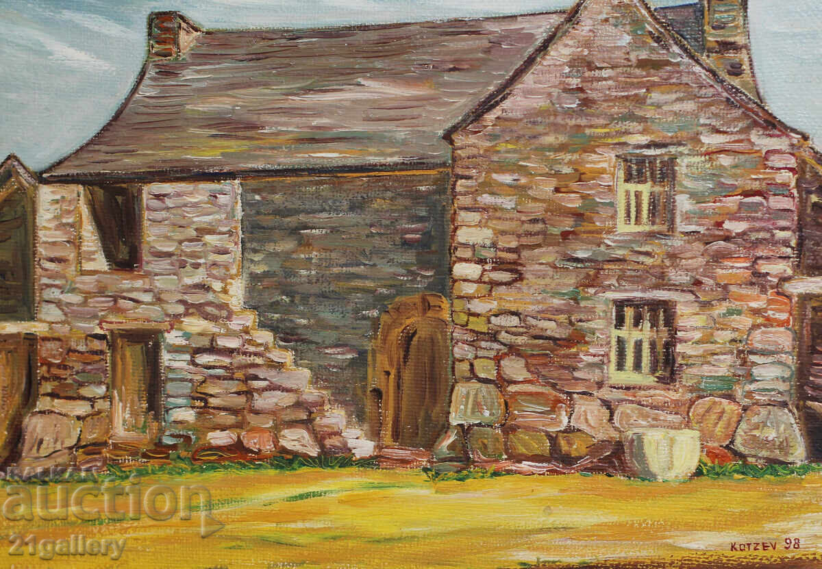 Oil painting, old house - landscape 1998. - 6 Oil painting, old house - landscape 1998. - 6