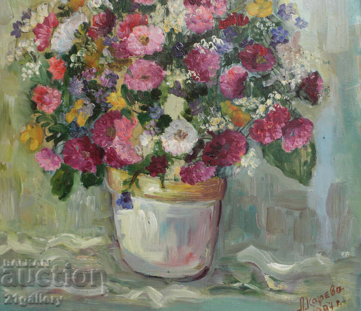 Lyudmila Kareva / 1950 - Ukraine, Still life vase with flowers - 6 Lyudmila Kareva / 1950 - Ukraine, Still life vase with flowers - 6