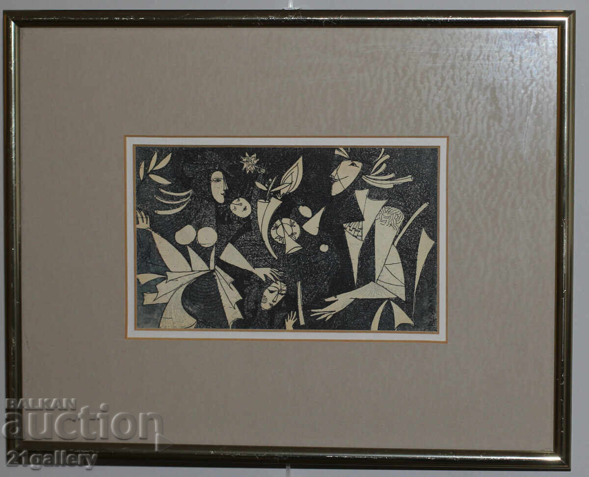 Аукцион Веселин Дамянов (1977-), Абстрактна композиция , Графика