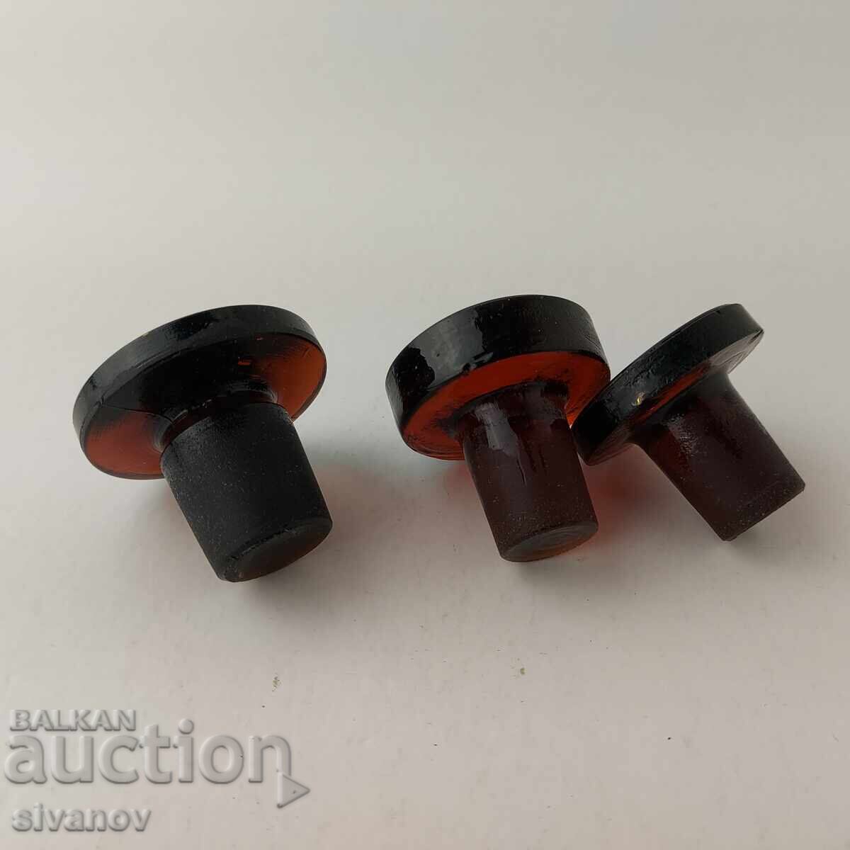 Lot of 3 glass stoppers for apothecary bottles B0026 Lot of 3 glass stoppers for apothecary bottles B0026