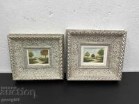 Pair of Spanish paintings - landscapes with baroque frames. №6375