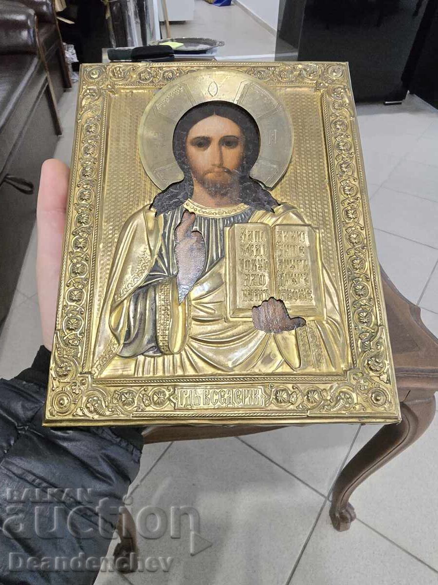 Аукцион Рядка Царска Руска икона Исус Христос Аукцион Рядка Царска Руска икона Исус Христос