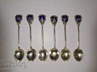 Set of souvenir collector's silver spoons - India