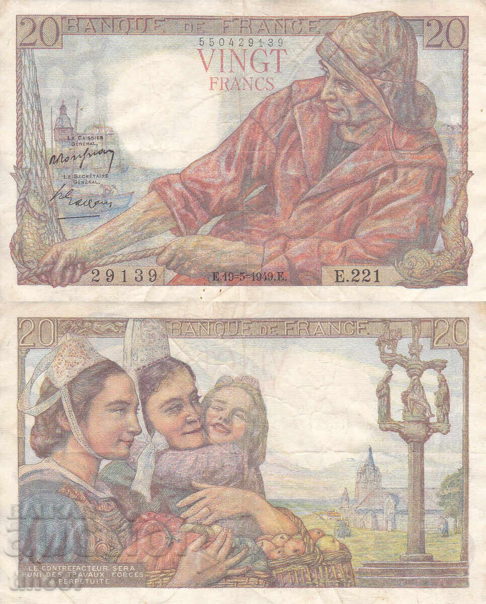 tino37- FRANTA - 20 FRANCI - 1949 - VF tino37- FRANTA - 20 FRANCI - 1949 - VF