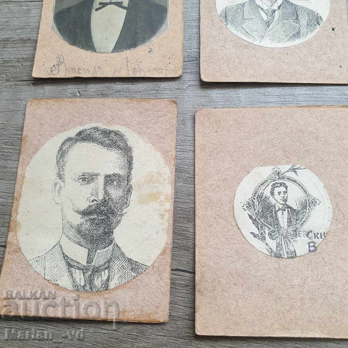 Litografii vechi de portrete mici - 6 Litografii vechi de portrete mici - 6