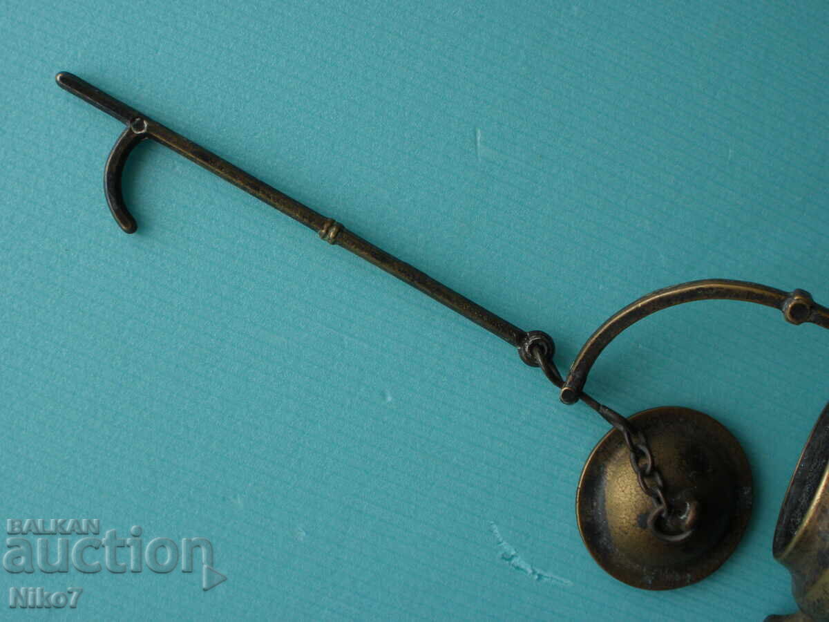 Old, massive, hanging, bronze lamp - antique style. - 5 Old, massive, hanging, bronze lamp - antique style. - 5