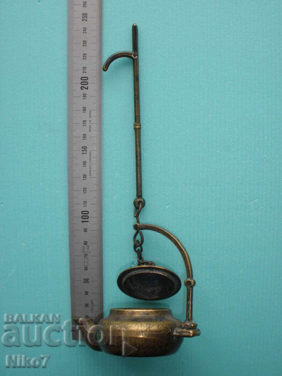 Old, massive, hanging, bronze lamp - antique style. - 7 Old, massive, hanging, bronze lamp - antique style. - 7