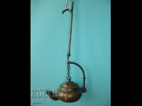 Old, massive, hanging, bronze lamp - antique style.