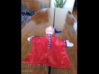 Old puppet theater doll Buratino, Pinocchio