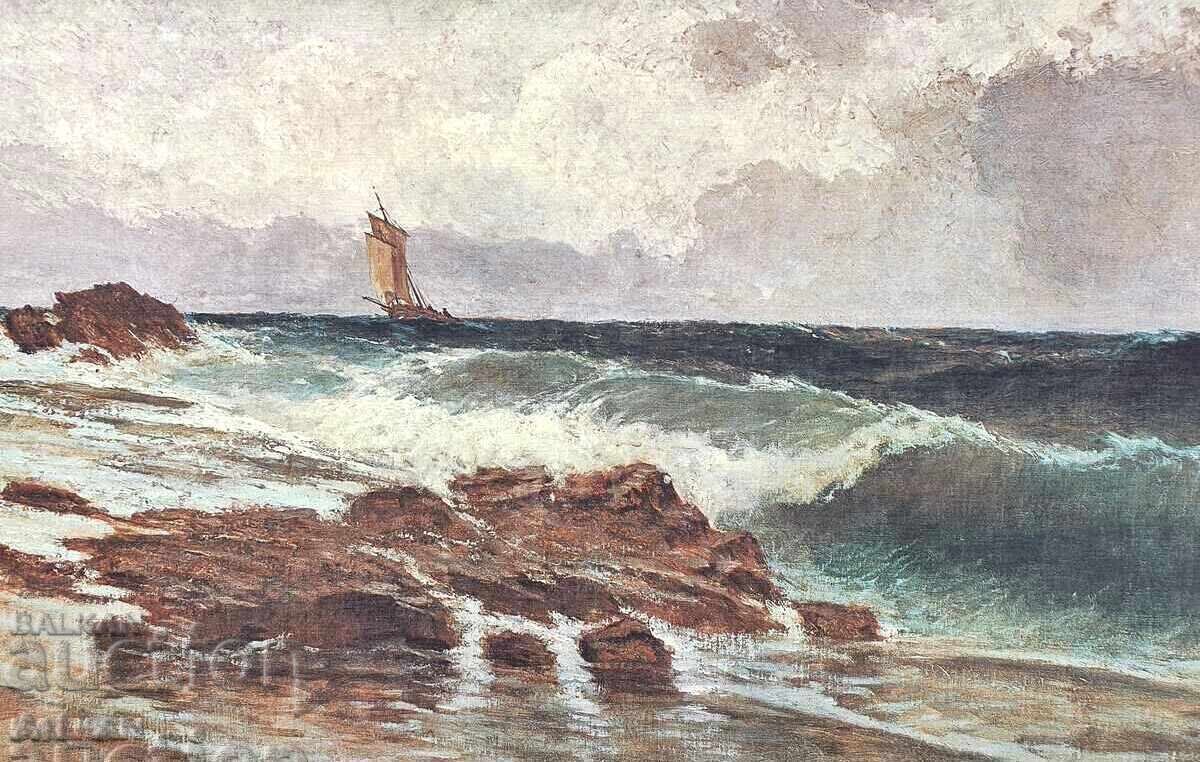 Sea - exclusive Italian color oil print under №648 with price 100.00 BGN | € 51.13