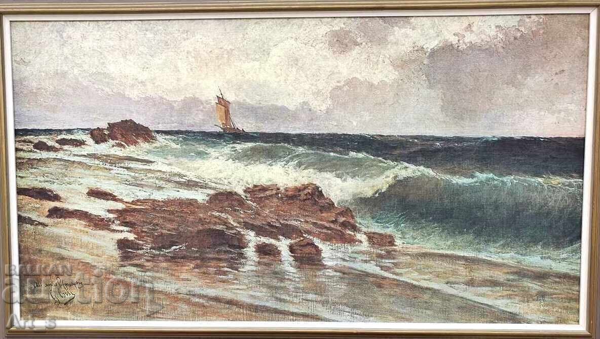 Sea - exclusive Italian color oil print under №648 - 6