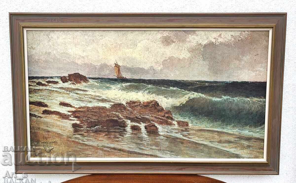 Sea - exclusive Italian color oil print under №648 - 7