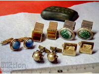 LOT OF OLD PRECIOUS GOLD PLATED BUTTONS PEARLS STONES GOLD PLATING