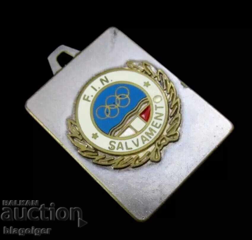 Стар медал-Италианска федерация-Плуване-Медал за Спасител с цена 11.99 лв. | € 6.13 Стар медал-Италианска федерация-Плуване-Медал за Спасител с цена 11.99 лв. | € 6.13