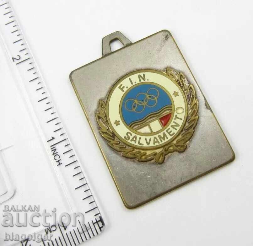 Аукцион Стар медал-Италианска федерация-Плуване-Медал за Спасител Аукцион Стар медал-Италианска федерация-Плуване-Медал за Спасител