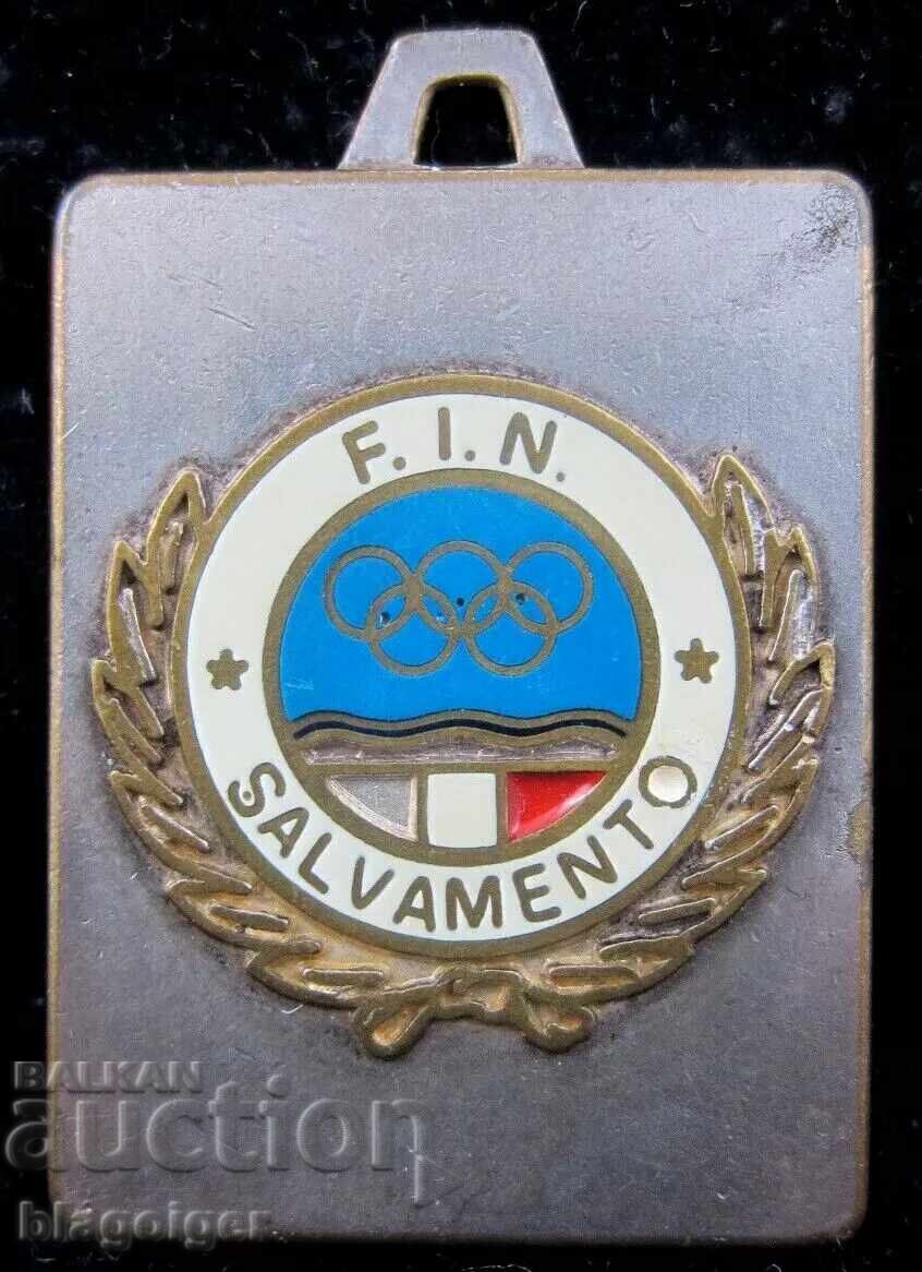 Доставка на Стар медал-Италианска федерация-Плуване-Медал за Спасител Доставка на Стар медал-Италианска федерация-Плуване-Медал за Спасител