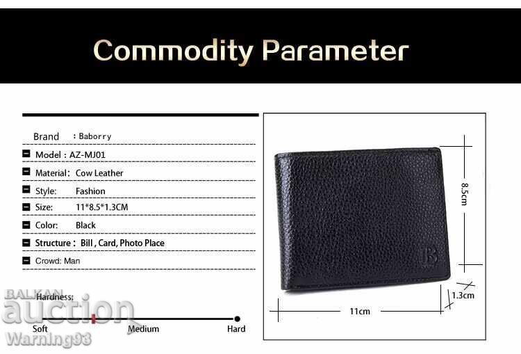 Auction Men's wallet / men's purse - black genuine leather Auction Men's wallet / men's purse - black genuine leather