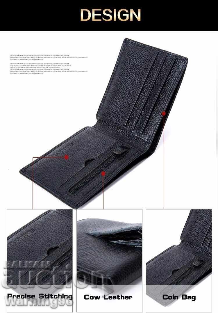 Delivery of Men's wallet / men's purse - black genuine leather Delivery of Men's wallet / men's purse - black genuine leather