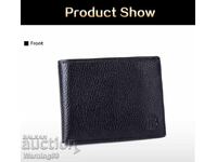 Men's wallet / men's purse - black genuine leather