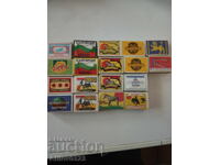 Lot of empty matches, assorted - 18 pieces.