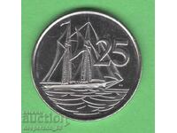 (¯`'•.¸ 25 cents 2008 CAYMAN ISLANDS ¸.•'´¯)