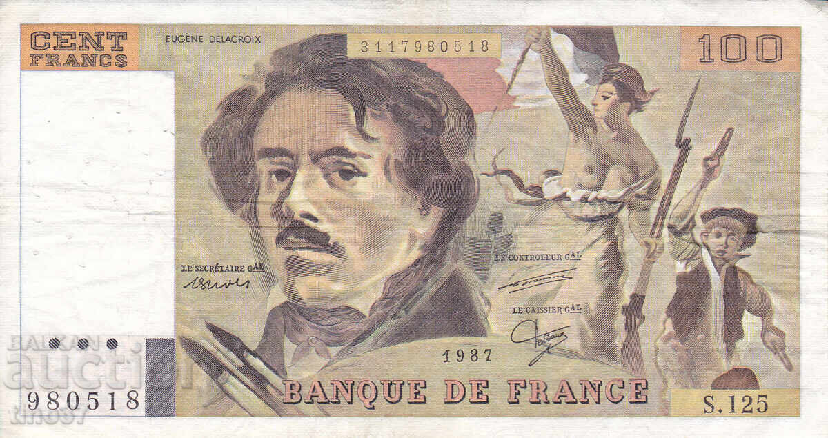 tino37- FRANCE - 100 FRANCS - 1987 with price 13.90 BGN | € 7.11