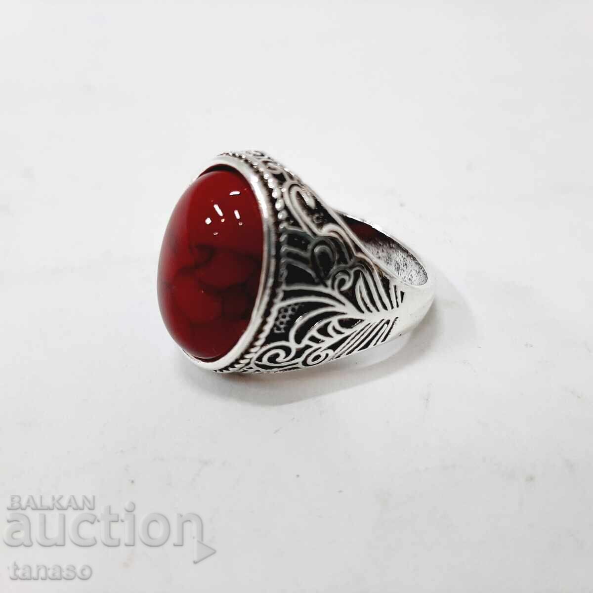 Red coral ring - 5 Red coral ring - 5