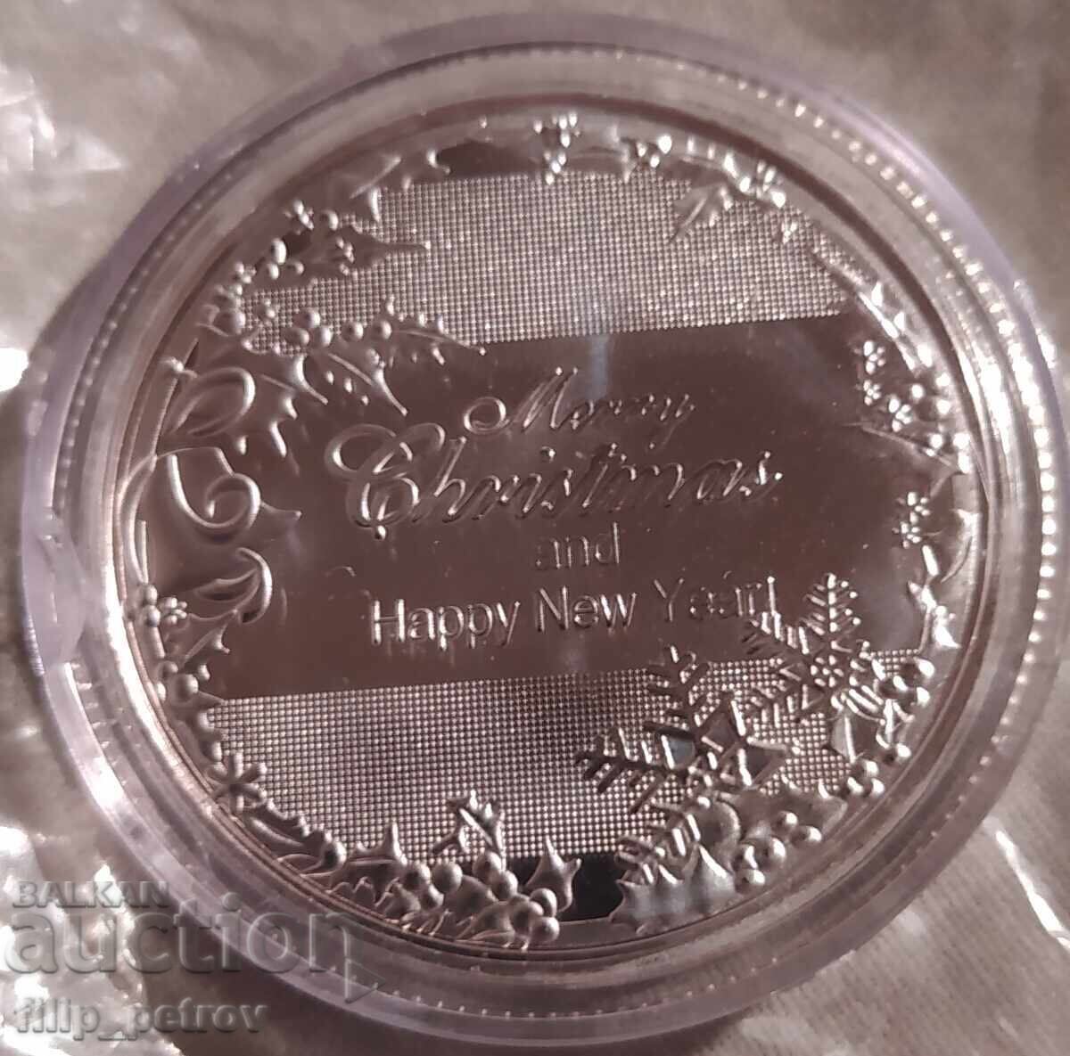 Auction Christmas - New Year's plaque in a protective capsule Auction Christmas - New Year's plaque in a protective capsule