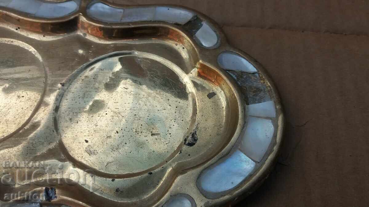 ΠΑΛΙΑ ΧΑΛΚΙΝΗ ΠΛΑΚΑΤΑ ΜΕ ΜΑΡΓΑΡΙΤΑΡΙ - 6 ΠΑΛΙΑ ΧΑΛΚΙΝΗ ΠΛΑΚΑΤΑ ΜΕ ΜΑΡΓΑΡΙΤΑΡΙ - 6