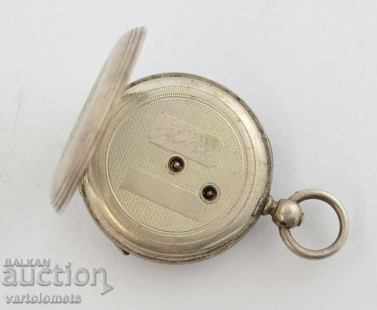 Auction  Antique Silver Ladies Pocket Watch - Not Working