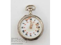 Ceas de buzunar argintiu antic - nu funcționează