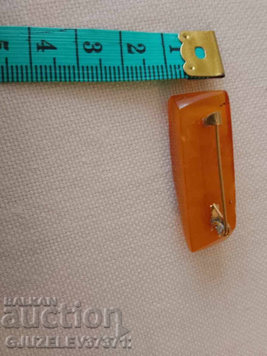 Old gold-plated Russian brooch with amber - 6 Old gold-plated Russian brooch with amber - 6
