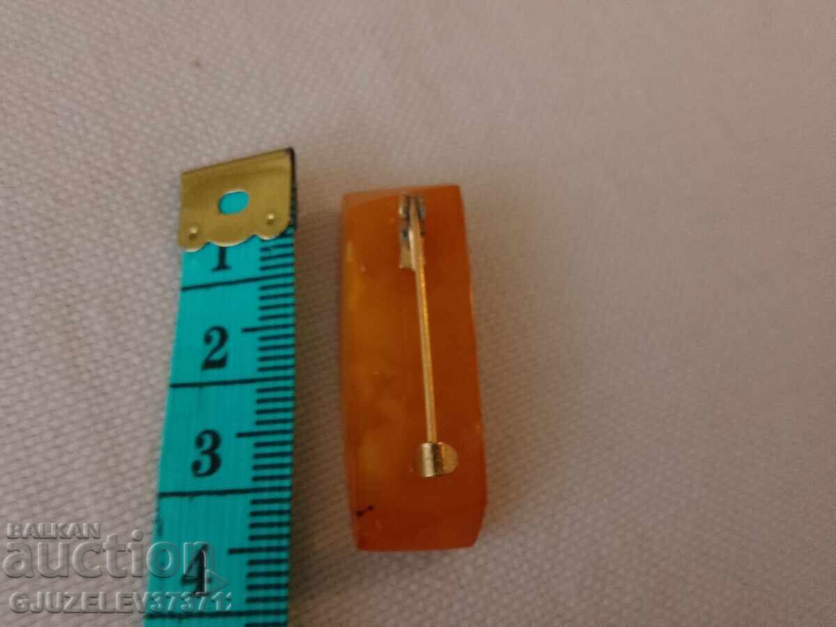Old gold-plated Russian brooch with amber - 7 Old gold-plated Russian brooch with amber - 7