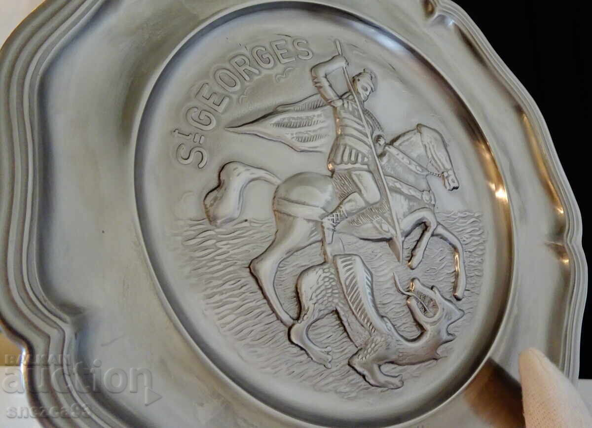 Καλαίσθητη πιατέλα Αγίου Γεωργίου, πίνακας, εικόνα, 720 γρ με τιμή 45.00 BGN | € 23.01 Καλαίσθητη πιατέλα Αγίου Γεωργίου, πίνακας, εικόνα, 720 γρ με τιμή 45.00 BGN | € 23.01