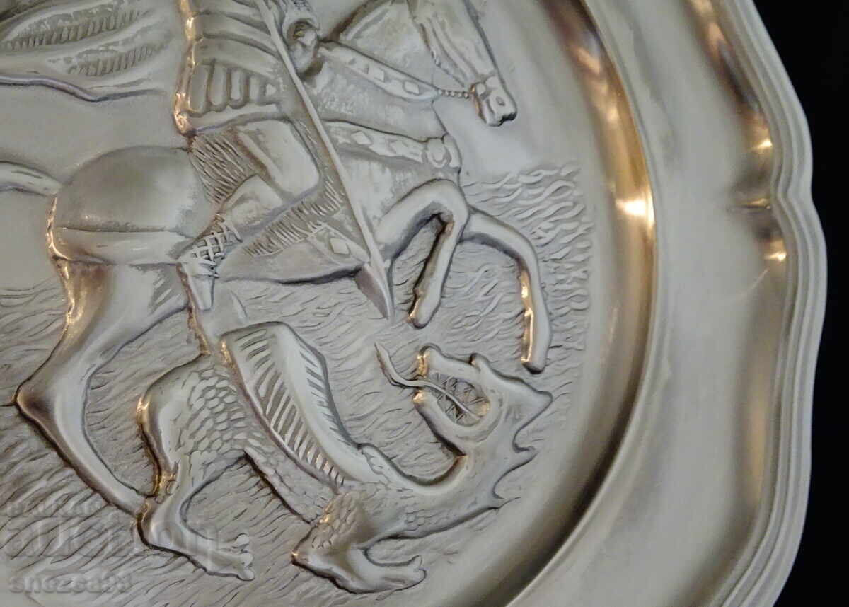 Δημοπρασία Καλαίσθητη πιατέλα Αγίου Γεωργίου, πίνακας, εικόνα, 720 γρ Δημοπρασία Καλαίσθητη πιατέλα Αγίου Γεωργίου, πίνακας, εικόνα, 720 γρ