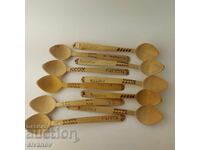 Lot of 10 wooden spoons souvenirs B0097