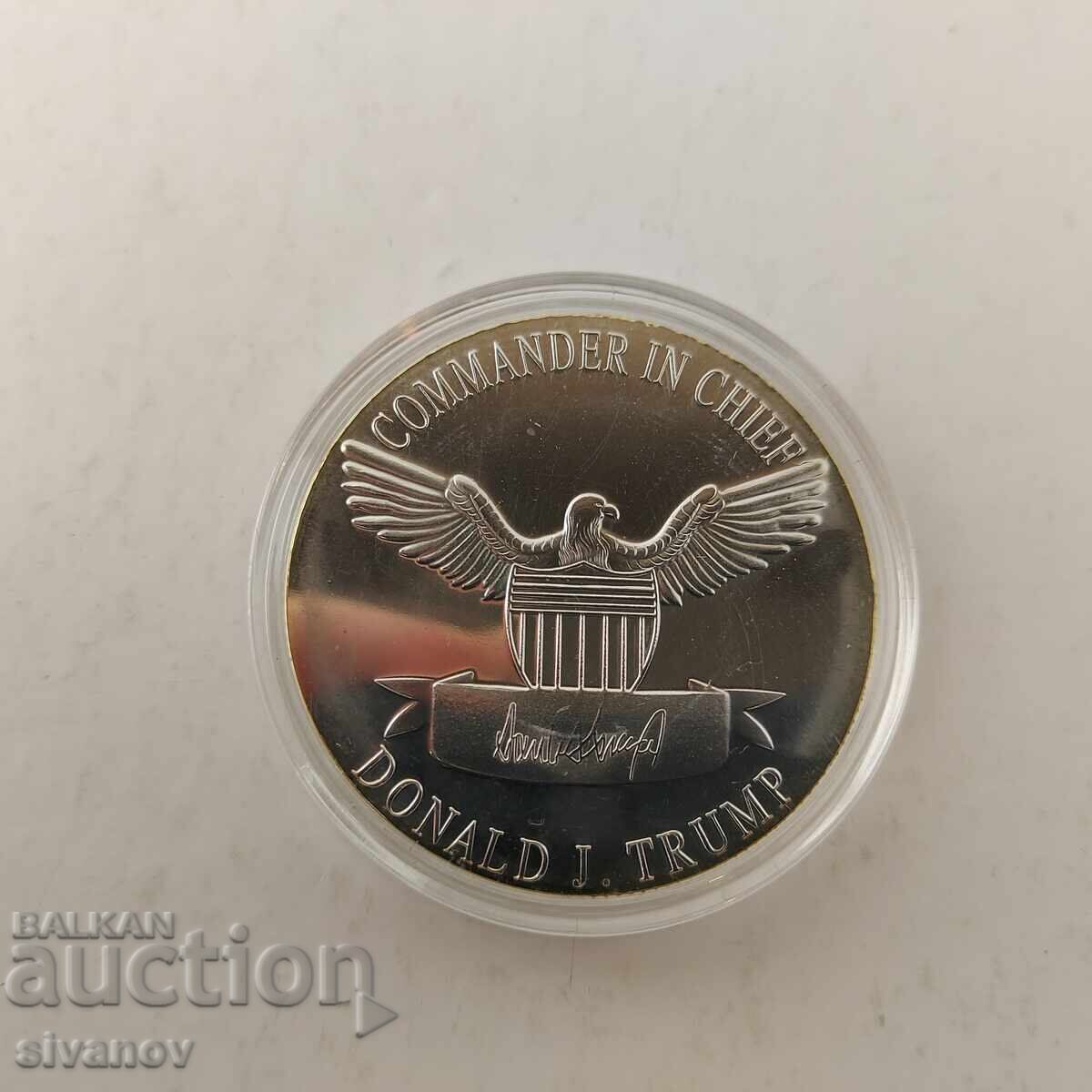 Donald Trump 2021 coin plaque in silver-plated capsule B0101 with price 9.00 BGN | € 4.60 Donald Trump 2021 coin plaque in silver-plated capsule B0101 with price 9.00 BGN | € 4.60