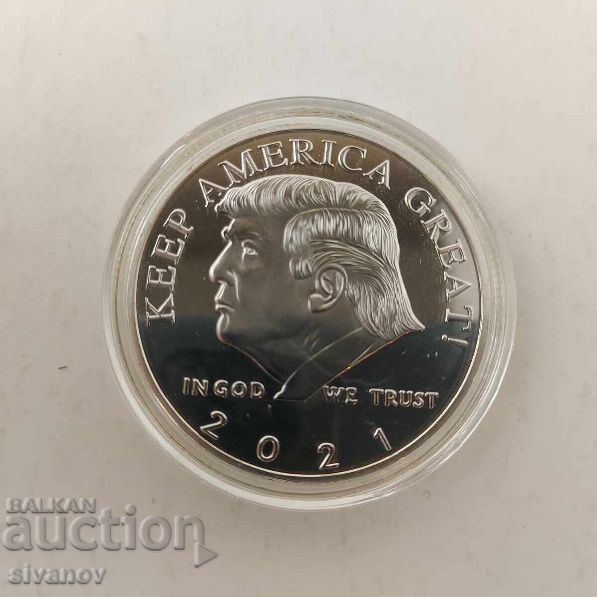 Delivery of Donald Trump 2021 coin plaque in silver-plated capsule B0101 Delivery of Donald Trump 2021 coin plaque in silver-plated capsule B0101