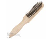 Wooden wire brush for welding grill barbecue rust slag