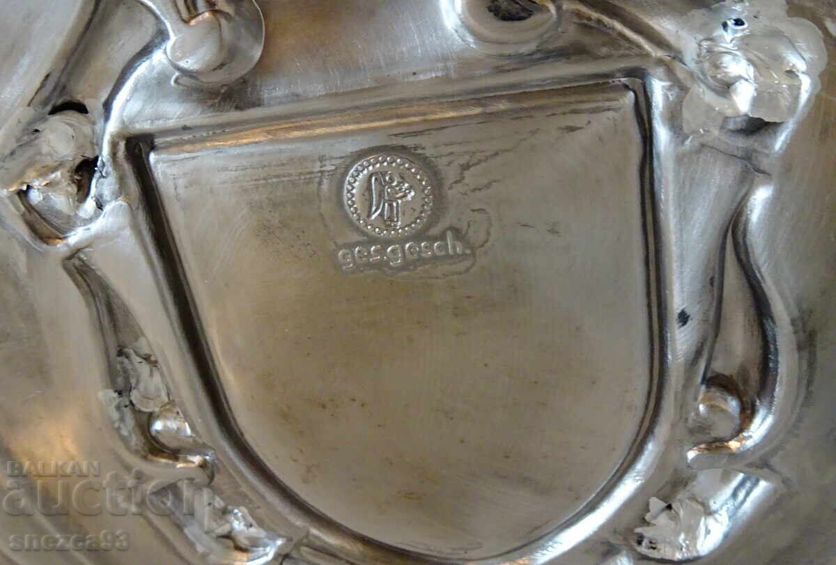 Pewter plate for a pewter wedding with a photo frame, engraving - 5