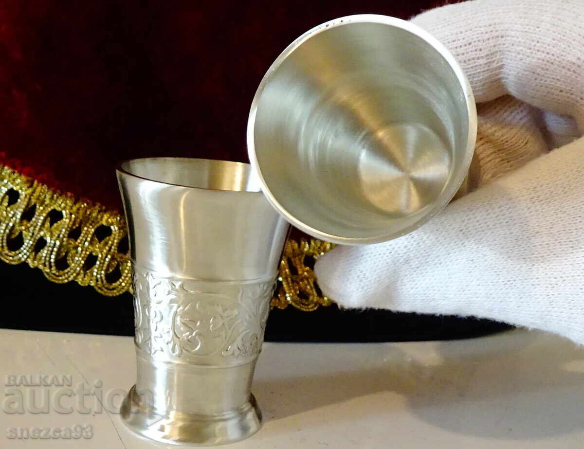 Tin cups with embossed floral motifs. with price 38.00 BGN | € 19.43 Tin cups with embossed floral motifs. with price 38.00 BGN | € 19.43