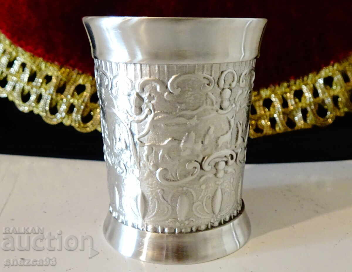 Three pewter cups with hunting scene, Dionysus, Renaissance with price 78.00 BGN | € 39.88 Three pewter cups with hunting scene, Dionysus, Renaissance with price 78.00 BGN | € 39.88