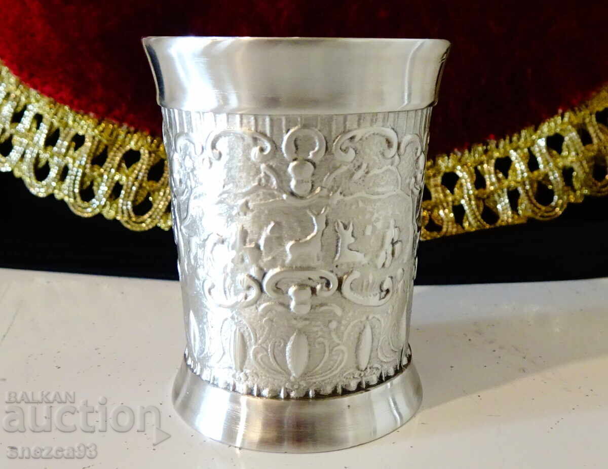 Delivery of Three pewter cups with hunting scene, Dionysus, Renaissance Delivery of Three pewter cups with hunting scene, Dionysus, Renaissance