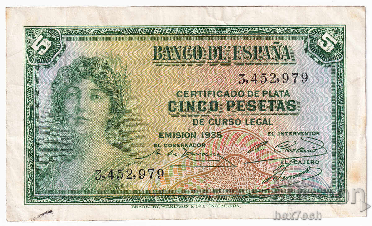 ❤️ ⭐ Spain 1935 5 pesetas ⭐ ❤️ with price 7.99 BGN | € 4.09 ❤️ ⭐ Spain 1935 5 pesetas ⭐ ❤️ with price 7.99 BGN | € 4.09