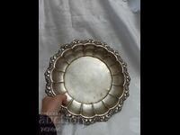 SILVER OLD FRUIT BOWL WITH ORNAMENTS 489 GRAMS