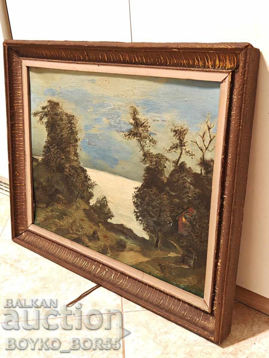 Antique Large Landscape Painting Oil Paints, Cardboard from the 1930s with price 267.00 BGN | € 136.51 Antique Large Landscape Painting Oil Paints, Cardboard from the 1930s with price 267.00 BGN | € 136.51