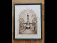 Tsoncho Denev, etching, Assumption Church, Targovishte