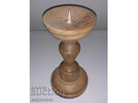 CANDLEHOLDER. SOLID BEAUTIFUL WOOD. MARKING